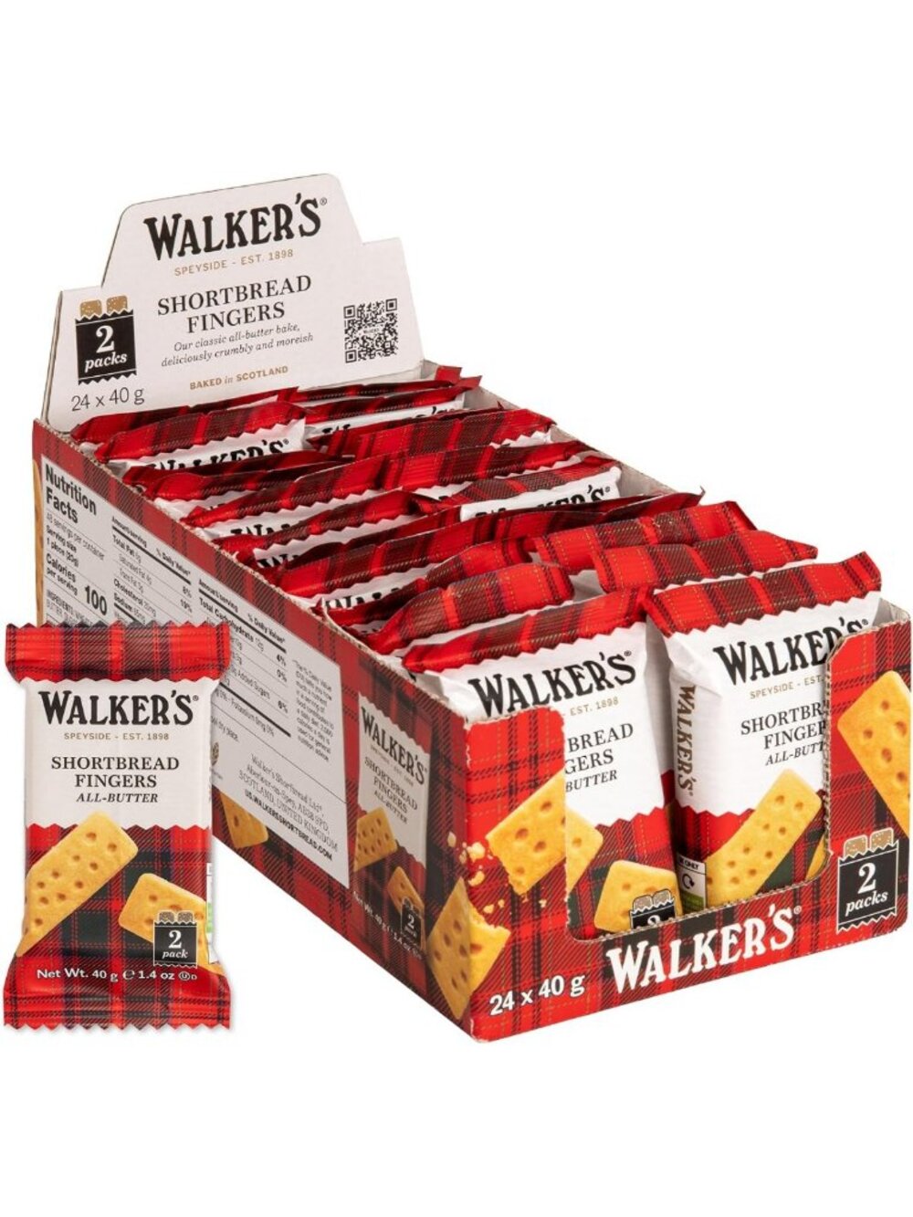 Delicious Pure Butter Shortbread Cookies - 1.4 Oz, Pack of 24, Perfect Treats!